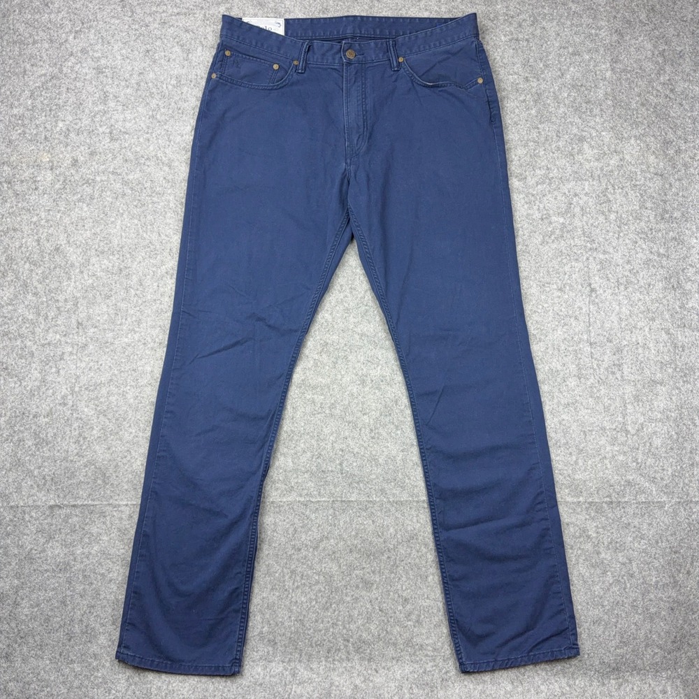 Polo Ralph Lauren Pants Men 36x34 Blue Varick Slim Straight Chino Cotton Stretch